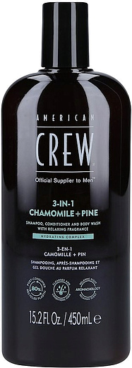 American Crew 3-in-1 Relaxing Chamomile+Pine Shampoo Conditioner And Body Wash
