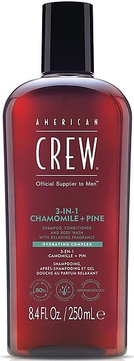 American Crew 3-in-1 Relaxing Chamomile+Pine Shampoo Conditioner And Body Wash