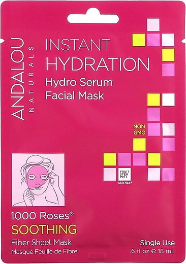 Andalou Naturals Hydration Hydro Serum Facial Mask 1000 Roses