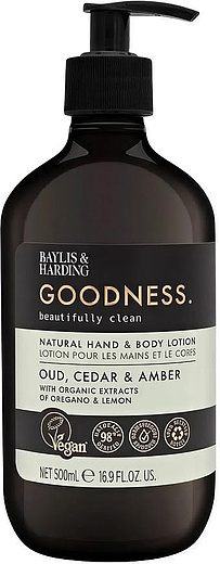 Baylis & Harding Goodness Oud, Cedar & Amber Hand & Body Lotion